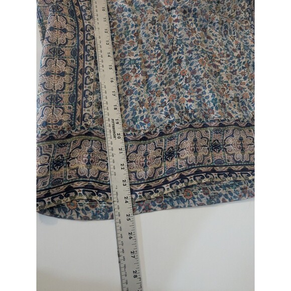 Joie Floral Print Multicolor Silk & Gold Metallic boho blouse Size Small - Picture 8 of 9